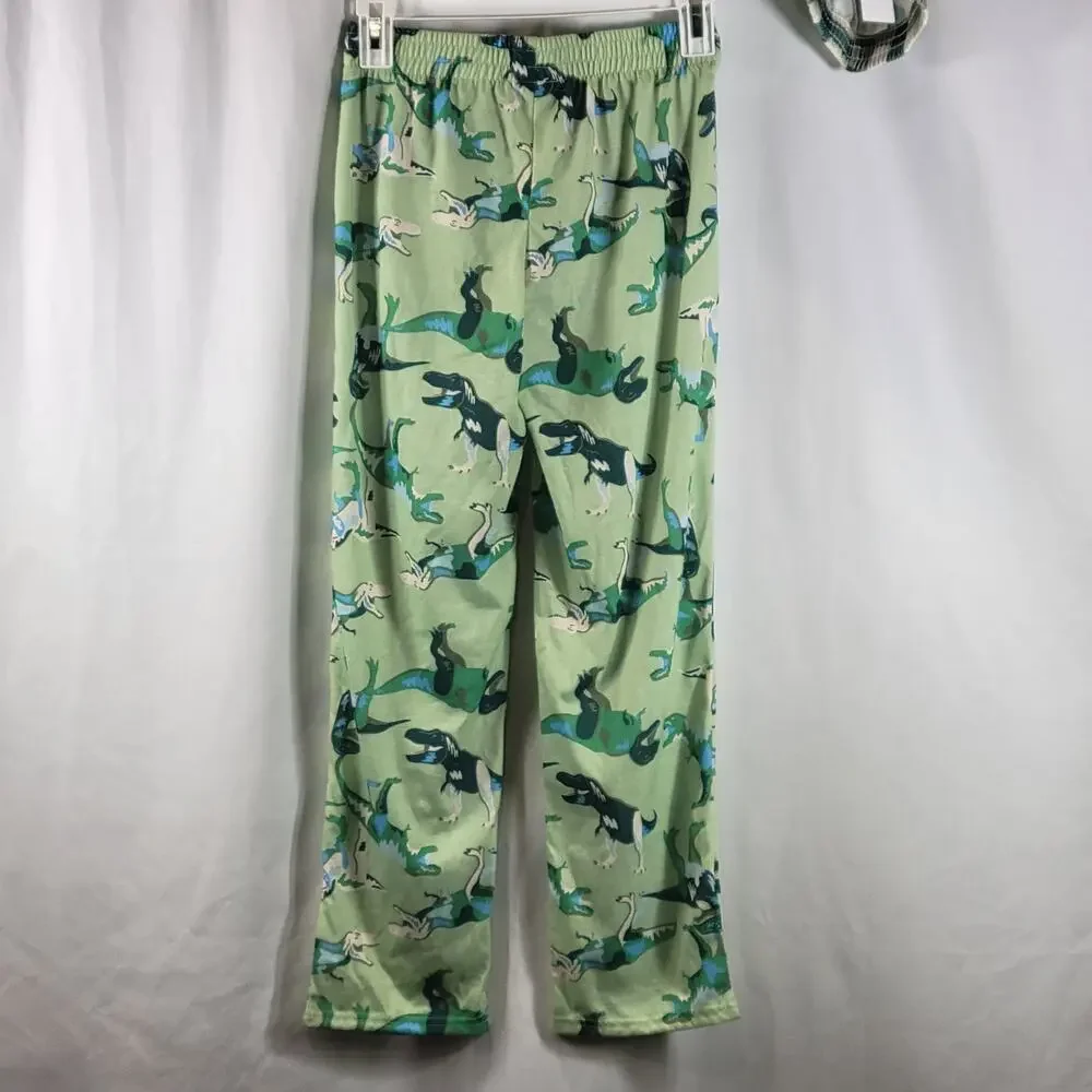 Cat & Jack Big Dry Creek Dinosaur 3 Piece Pajama Set, Green, Size L (10/12), NWT